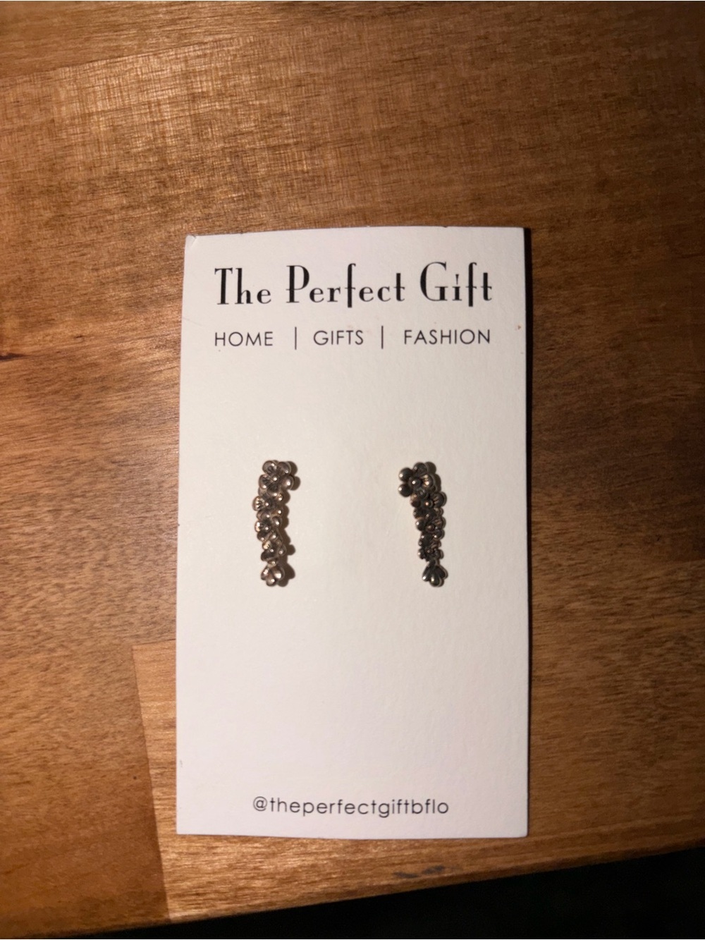 The Perfect Gift Cluster Crystal Ear Climbers in Metallic Silver